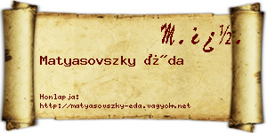 Matyasovszky Éda névjegykártya